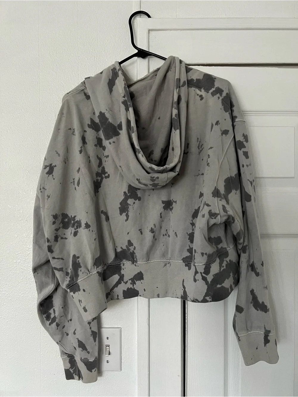 Nike Gray and Charcoal Splatter Cropped oversized Hoodie size small